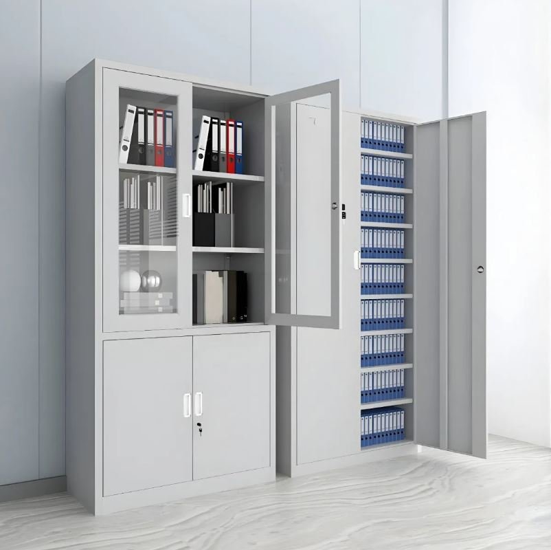 2-Door Half Glass Steel Filing Cabinet - Image 6
