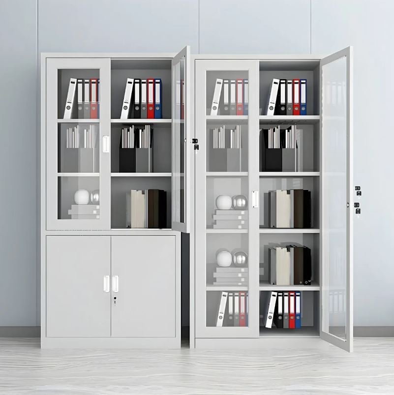 2-Door Half Glass Steel Filing Cabinet - Image 5