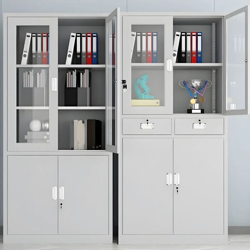 2-Door Half Glass Steel Filing Cabinet - Image 4