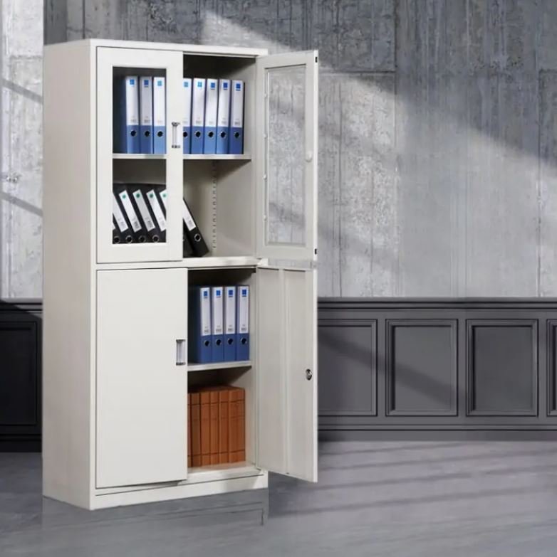2-Door Half Glass Steel Filing Cabinet - Image 3
