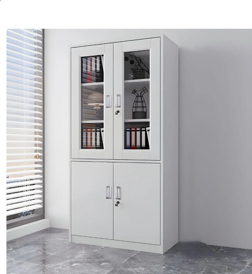 2-Door Half Glass Steel Filing Cabinet - Image 2