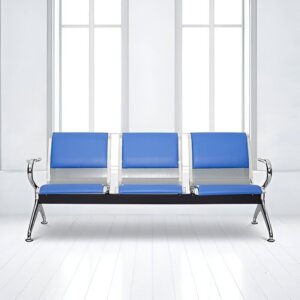 Blue 3-Seater Reception Waiting Bench