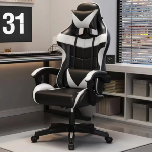 Black and White High Back Gaming Chair
